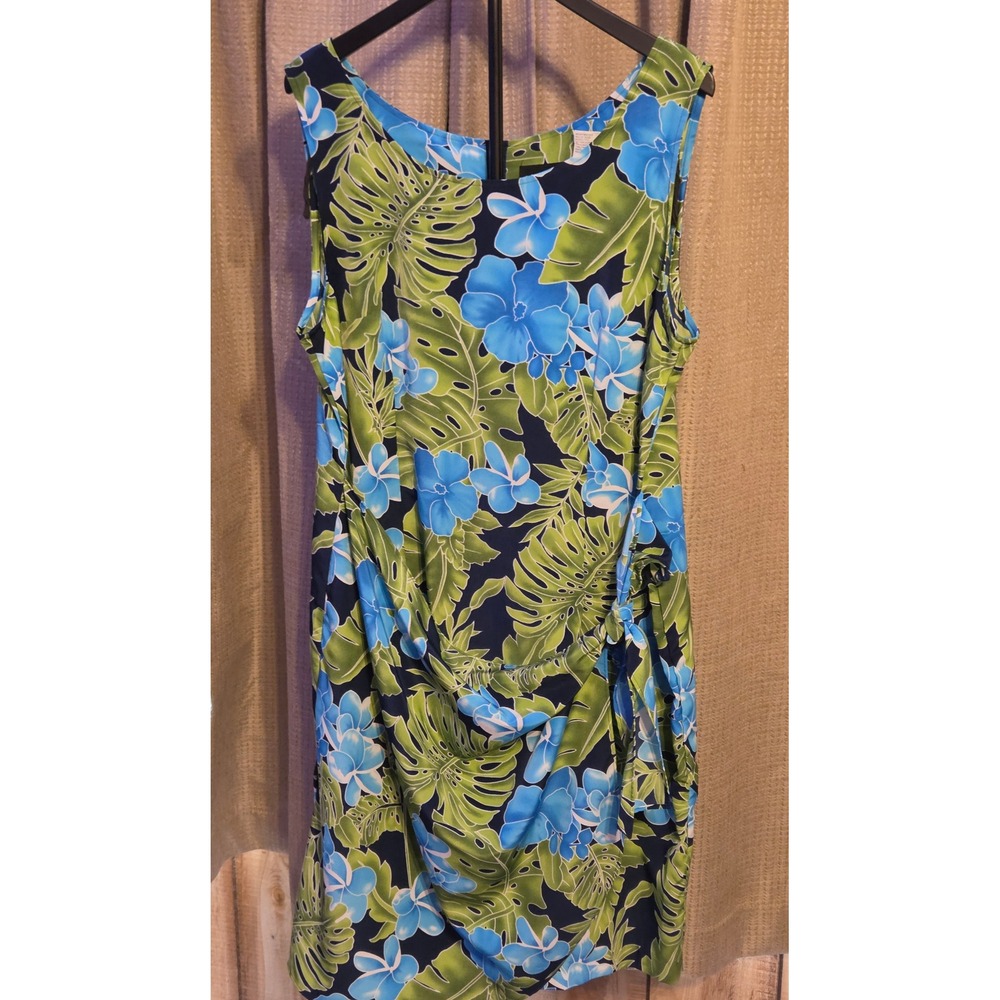 Melissa Harper Sleeveless Tropical Floral‎ Print A-Line Dress Women's Size 18
